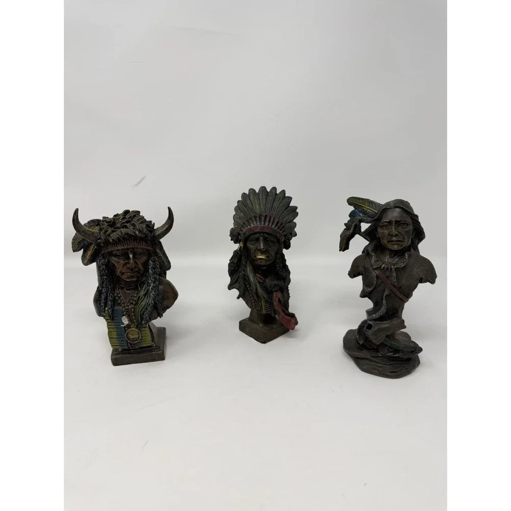 Southwestern Reflections Collection - Native American Carved Bust set of 3